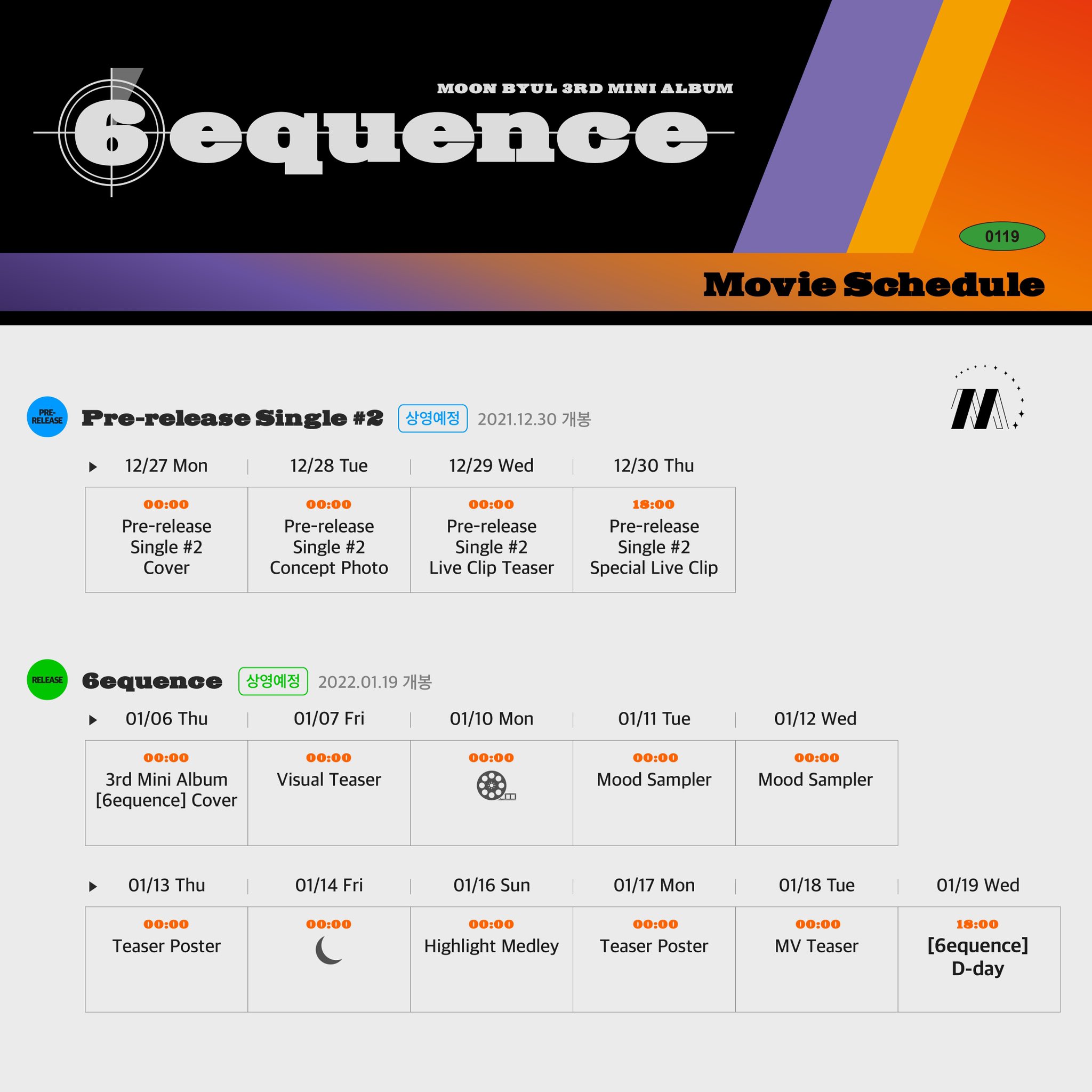 Moonbyul '6equence' album schedule