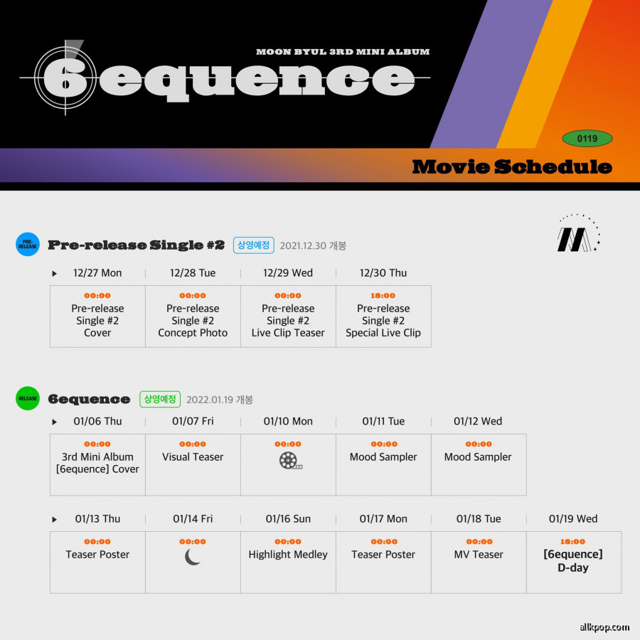 Moonbyul '6equence' album schedule