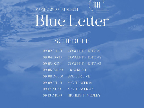 Wonho's schedule for upcoming 2nd mini album 'Blue Letter'