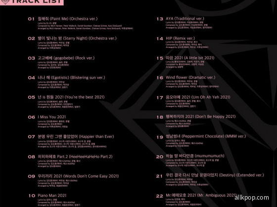 MAMAMOO's 'I Say MAMAMOO: The Best' album tracklist