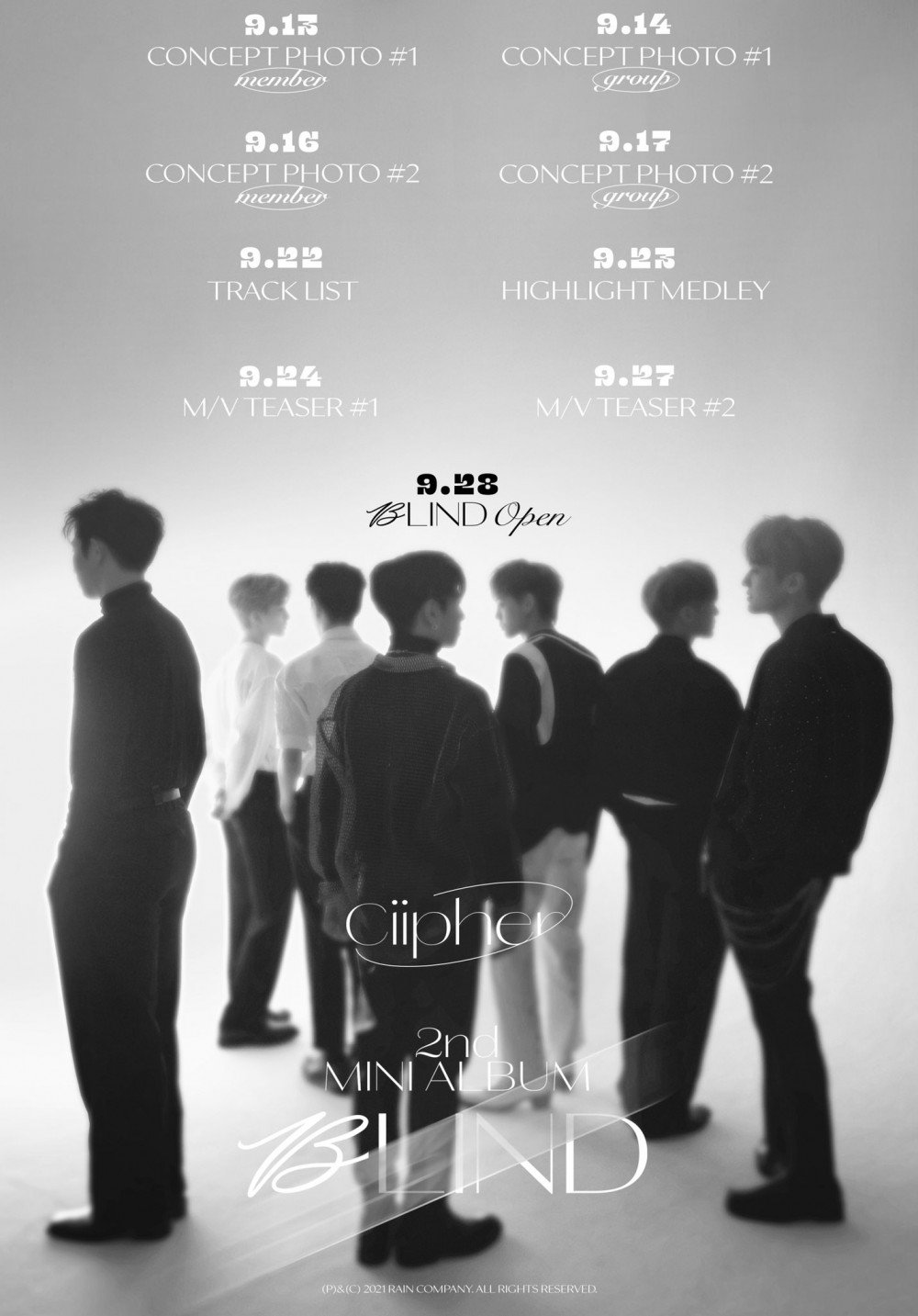 Rookie boy group Ciipher's teaser schedule for comeback mini album 'Blind'
