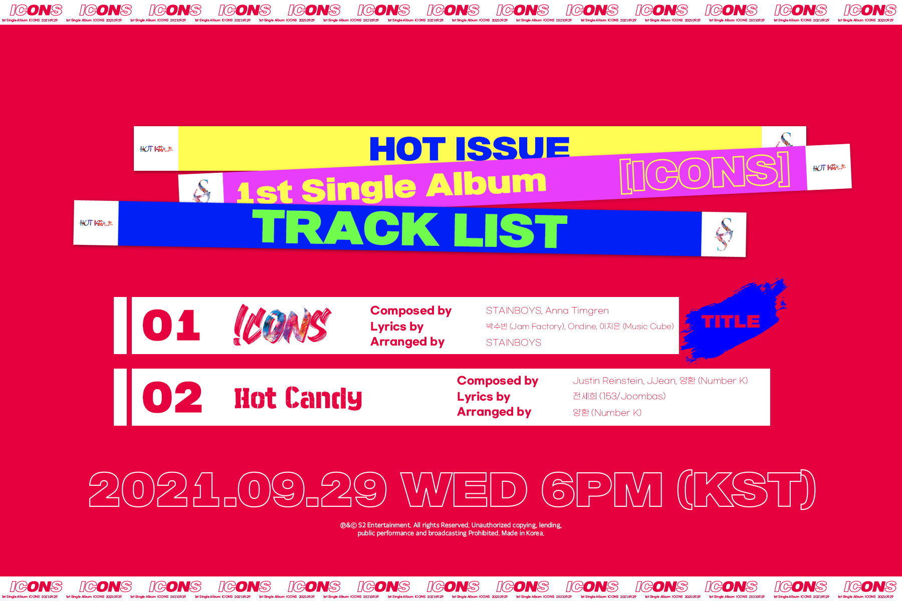 HOT ISSUE - tracklist for upcoming single-album 'ICONS'