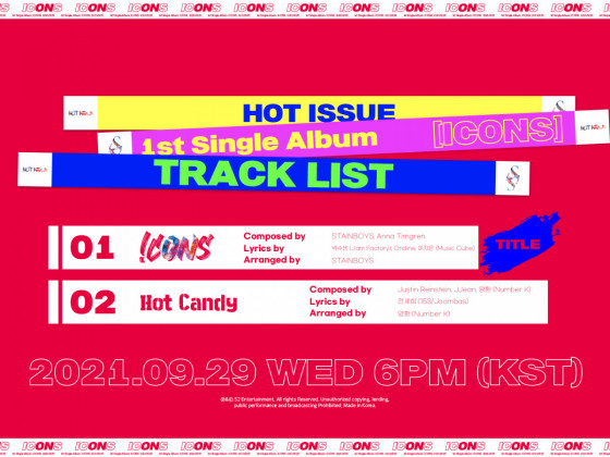 HOT ISSUE - tracklist for upcoming single-album 'ICONS'