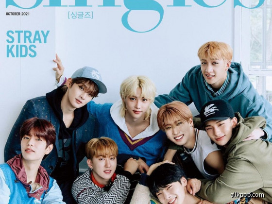 Stray Kids - 'Etro's 2021 fall/winter styles on the cover of 'Singles'