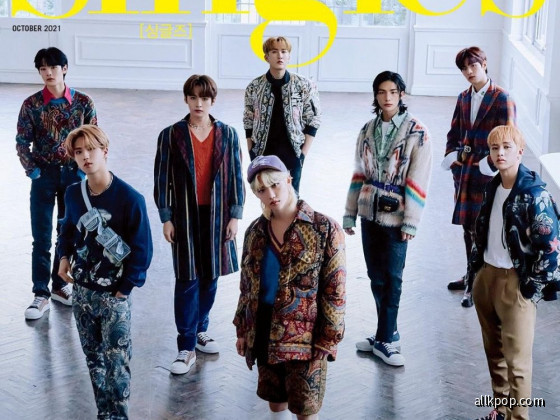 Stray Kids - 'Etro's 2021 fall/winter styles on the cover of 'Singles'