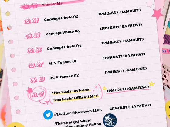TWICE - schedule for 1st English single 'The Feels'