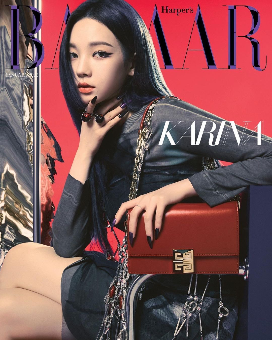 aespa x Harpers Bazaar January 2022